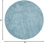 Unique Loom Davos Shag Collection Area Rug - Solid (7' 10" Round, Aqua)