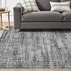 5x7 Area Rug Living Room Rugs - Washable Neutral Modern Abstract Soft Thin Rug Indoor Floor No Slip Rug Carpet for Bedroom Under Dining Table Home Office Decor - Dark Gray