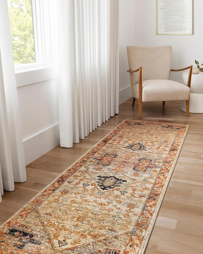 Loloi Jocelyn Collection JOC-01 Sand/Multi 5'-5" x 7'-6" .38" Thick Area Rug