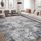 Area Rug Living Room Rugs - 10x11 Washable Large Soft Indoor Neutral Modern Abstract Low Pile Rug Carpet for Bedroom Dining Room Farmhouse Home Office - Grey
