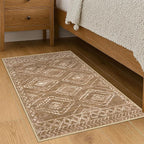 KILOCOCO Boho Entryway Rug 2x3 Printed Small Area Rug Indoor Door Mat Machine Washable Kitchen Rugs Super Soft Non Slip Throw Rugs for Bedroom Entrance Geometric Laundry Room, Yellow Brown Orange