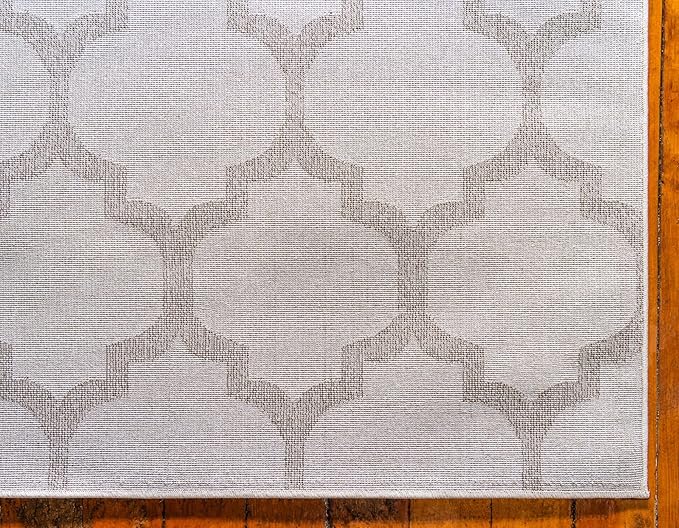 Rugs.com Lattice Collection Rug – 20 Ft Runner Beige Medium Rug Perfect for Hallways, Entryways