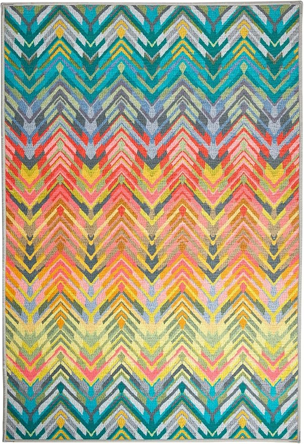 Dash & Albert Seneca Multi Machine Washable Rug, 2 X 3 Feet, Multi Graphic Pattern