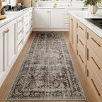 Rust Red Runner Rug 2x10 Vintage Area Carpet Hallway Long Indoor Kitchen Washable Living Room Low Pile Traditional Distressed Retro Accent Throw Rug Non Slip Laundry Bathroom Office