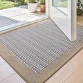 LUMI Inside Door Mat for Entry 24"x36", Absorbent, Dirt Trapper, Low Profile Thin, Non Slip Mats with Rubber Backing, Ideal for Indoor, High Traffic, Garage, Entrance, Classic Beige