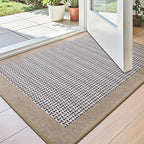 LUMI Inside Door Mat for Entry 24"x36", Absorbent, Dirt Trapper, Low Profile Thin, Non Slip Mats with Rubber Backing, Ideal for Indoor, High Traffic, Garage, Entrance, Classic Beige