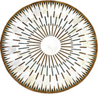 Round Leather Rug for Living Room | Handcrafted Geometric Pattern Cowhide Carpet | Decorative Floor Mat | Leather Rug for Bedroom Office Hall | Durable & Easy to Clean(White_3x3)