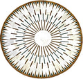 Sn Alef Home Round Designer Rug for Living Room | Handcrafted Black & White Boho Floor Carpet | Modern Ethnic Circular Mat for Home Décor & Meditation Space(White_8x8)