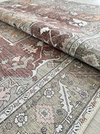 Fame Living Faded Oushak Rug, Turkish Vintage Floral Pastel Large Oversized Area Rugs for Living Room Dining Bedroom Kitchen Bathroom Nursery (848CrNv, 2' x 3')