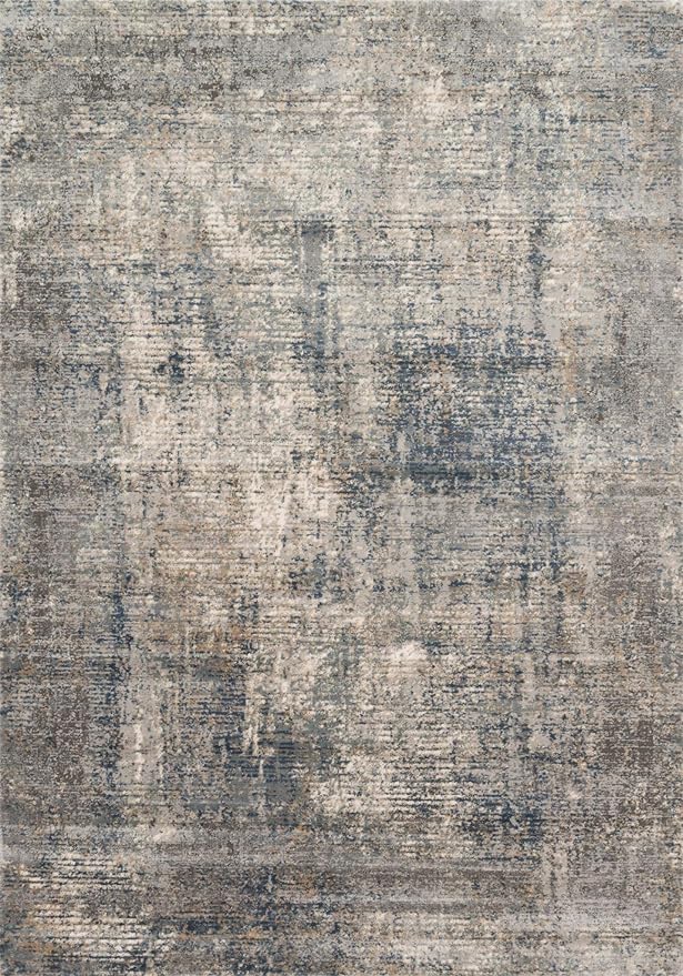 Loloi Teagan Collection TEA-05 Denim/Slate 2'-8" x 4' Accent Rug, Large, Soft Neutral Rug, High-Traffic for Living Room, Bedroom, Home Office, Dining Area