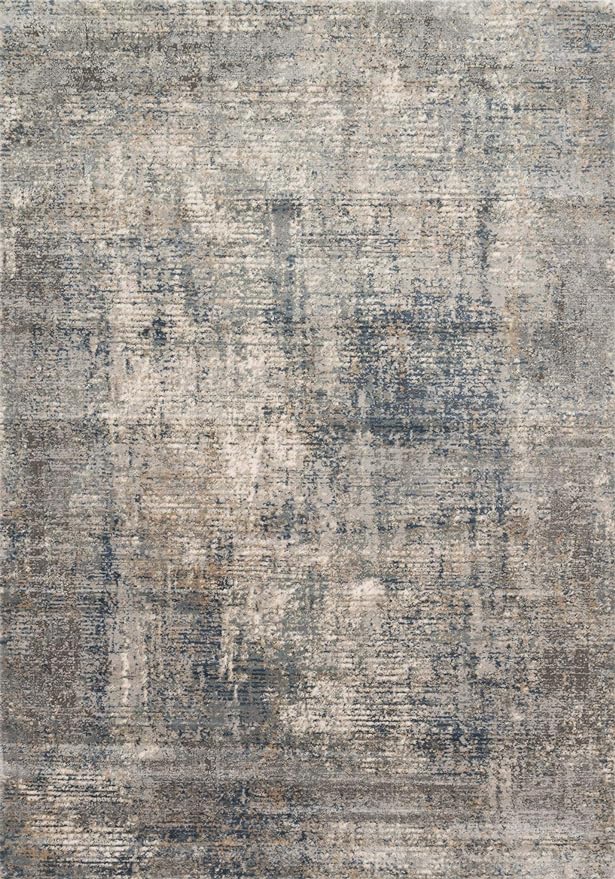 Loloi Teagan Collection TEA-05 Denim/Slate 7'-11" x 10'-6" Area Rug, Large, Soft Neutral Rug, High-Traffic for Living Room, Bedroom, Home Office, Dining Area