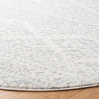 SAFAVIEH Tulum Collection Area Rug - 5' Round, Ivory & Light Grey, Moroccan Boho Tribal Design, Non-Shedding & Easy to Clean, Ideal for Living Room, Bedroom, Dining Space (TUL272G)