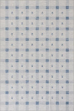 Dash & Albert Valen Plaid Blue Machine Washable Rug, Runner-2.5 X 8 Feet, Blue/White Plaid Pattern