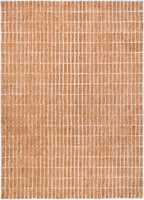 Hand-Tufted 100% Wool Area Rug – Unique Modern Geometric Grid Pattern, Soft Plush Textured Carpet for Living Room, Bedroom, Dining Room & Entryway (Gold, 7' Round)