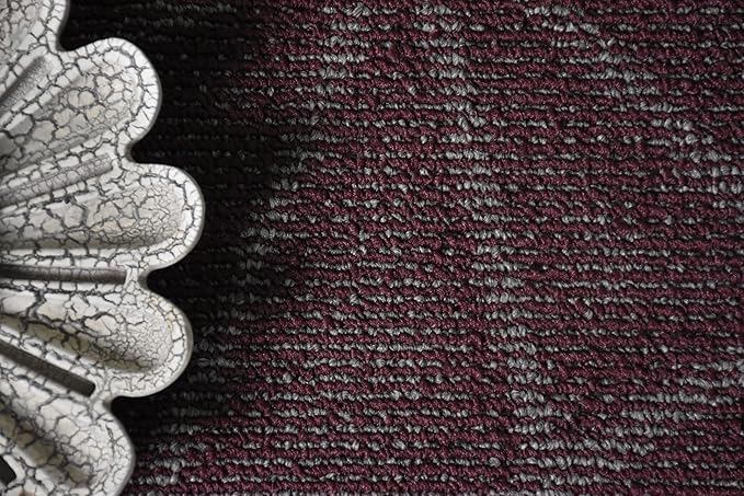 Furnish my Place Geometrical Pattern Indoor/Outdoor Refine Burgundy Abstract Area Rug, Doorway Mat, Contemporary Rug for Living Room, Entryway, Made in USA - 4' x 6' Oval