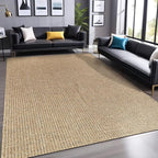 Easy Jute Rugs 6x9 Natural Color Living Room Indoor Outdoor Area Rug for Farmhouse Patio and Kitchen Rug High Traffic Washable Easy to Clean Solid Boho Woven Design Outside Carpet (6 x 9)