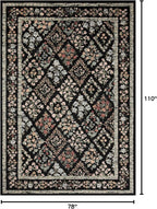 Loloi Rifle Paper Co. Laurel Collection LAU-04 Black/Multi 6'-6" x 9'-2" Area Rug