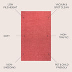 JONATHAN Y Haze Solid Low-Pile Red 5' Round Indoor Area Rug, Coastal,Bohemian,Minimalist,Classic, Easy-Cleaning for Living Room,Bedroom,Kitchen,Pet Friendly,Non-Shedding (SEU100E-5R)