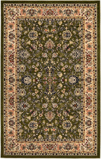 Rugs.com Yasmin Collection Rug – 5' x 8' Green Medium Rug Perfect for Bedrooms, Dining Rooms, Living Rooms