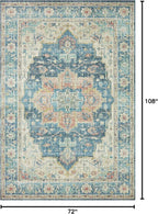 Loloi Skye Collection SKY-12 Ocean/Multi 6'-0" x 9'-0" Area Rug