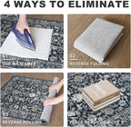 KILOCOCO Area Rug 4x6 Entryway Rug Washable Printed Vintage Floral Rubber Backed Non Slip Indoor Kitchen Rugs for Laundry Room Playroom Bedroom Living Room Moroccan Area Rugs, Navy/Charcoal