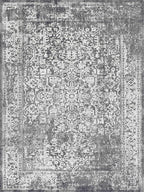 vivorug 6x9 Area Rugs, Stain Resistant Washable Rug for Living Room, Vintage-Inspired Grey Rug