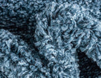 Unique Loom Davos Shag Collection Area Rug - Solid (6' 7" Round, Marine Blue)