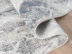 Adel Modern Area Rug for Living Room, 6x9 Rustic Distressed Abstract Blue Rug, Medium Pile Stain Resistant Carpet for Bedroom, Dining Room or Kitchen (6' x 9', Blue)