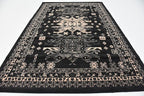 Unique Loom Taftan Collection Border Geometric Tribal Inspired Design Area Rug (6' 0 x 9' 0 Rectangular, Black/ Gray)