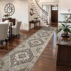 Tangsoo Hallway Runner Rug 2.6x14 Washable Runner Rug for Hallways, Non Slip Vintage Soft Low Pile Long Rug Runner, Print Distressed Carpet Runners for Kitchen Bedroom Entryway Bathroom Living Room