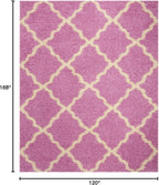 SAFAVIEH Dallas Shag Collection Area Rug - 10' x 14', Pink & Ivory, Trellis Design, Non-Shedding & Easy Care, 1.5-inch Thick Ideal for High Traffic Areas in Living Room, Bedroom (SGD257I)
