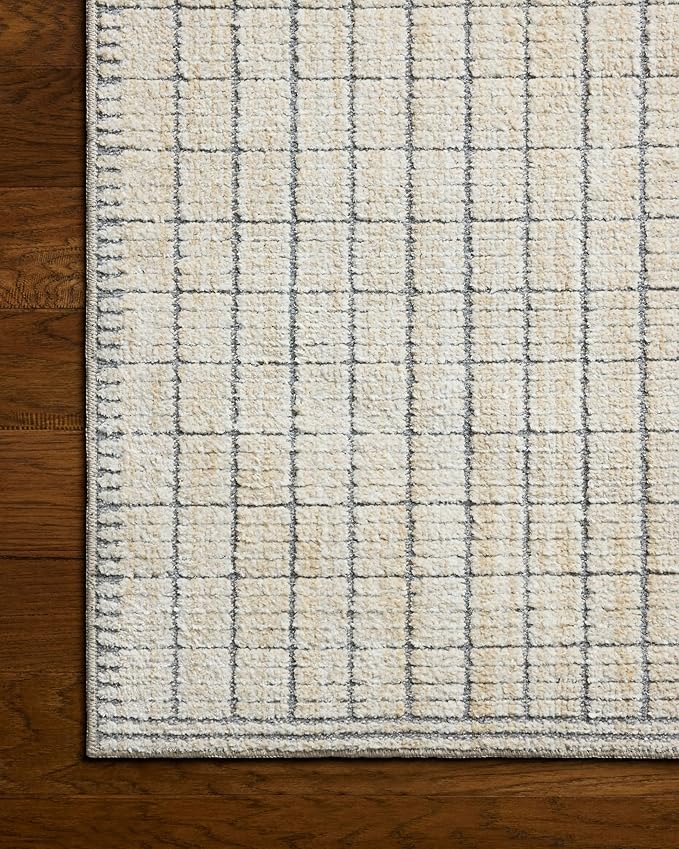 Loloi Amber Lewis Bexley Collection BEX-04 Slate/Natural 11'-6" x 15' Area Rug Neutral, Textured, Living, Bedroom, Dining, Carpet