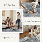 Bavni 6x9 Area Rugs for Living Room, Machine Washable Rug Non Slip, Vintage Chenille Distressed Print Carpet, Large Low Pile Ultra-Thin Lightweight Rugs for Bedroom, Dining Room, Home, Office, Blue