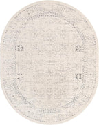 Unique Loom Isabella Collection Area Rug - Adjani (7' 10" x 10' Oval, White/ Blue)