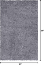 Unique Loom Davos Shag Collection Area Rug - Solid (5' 3" x 8' Rectangle, Peppercorn)