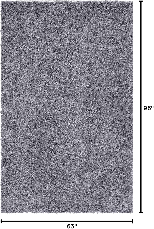 Unique Loom Davos Shag Collection Area Rug - Solid (5' 3" x 8' Rectangle, Peppercorn)