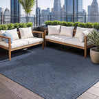 Beverly Rug Indoor Outdoor Rug 9x12, Washable Outside Carpet for Patio, Deck, Porch, Solid Modern Area Rug, Water Resistant, Azure Blue