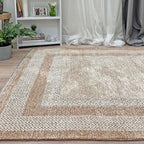 Alfa Rich 3x5 Beige Cream Washable Area Rugs for Living Room Bedroom Kitchen Dining Cotton Runner