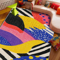 Colorful Area Rugs - Pop Art Abstract Graffiti Rug 3x5, Hippie Aesthetic Funky Washable Lightweight Carpet Room Decor #C003