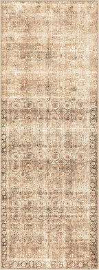 Keen Home Design 2x10 Rug - Machine Washable Runner Rug with Non-Slip Backing, Ideal for Hallway, Entryway, Kitchen, Laundry Room - Vintage, Easy Clean, Durable, Low Pile - (2'6" x 10')