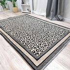 Alfa Rich 5x8 Leopard Beige Black Washable Area Rugs for Living Room Bedroom Kitchen Cotton Rug