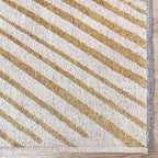 Alfa Rich 5x8 Geometric Gold Off White Washable Area Rugs for Living Room Bedroom Kitchen Cotton Rug