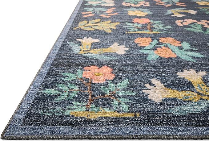 Loloi Rifle Paper Co. Rosa Collection RSA-03 Navy 5'-0" x 7'-6" Area Rug