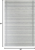 Mark&Day Wool Rugs, 4x6 Janmichael Solid and Border Gray Area Rug, Grey Ivory Carpet for Living Room, Bedroom or Kitchen (3'6" x 5'6")