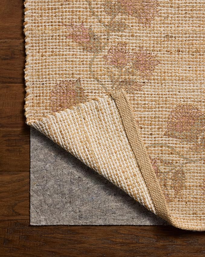 Loloi Chris Loves Julia Rue Collection RUE-05 Natural/Multi 5'-0" x 7'-6" Area Rug Jute Neutral Floral Living Room Bedroom Rug