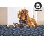FH Home Flat Woven Outdoor Rug - Waterproof, Easy to Clean, Stain resistant - Premium Polypropylene Yarn - Moroccan Geometric Lattice - Large Patio, Deck, Sunroom - Tunis - Blue - 7ft 10 in x 10ft 9in