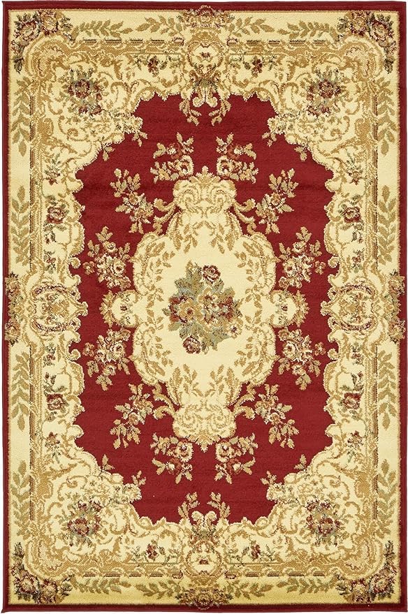 Rugs.com Chateau Collection Rug – 10 Ft Runner Cream Medium Rug Perfect for Entryways, Kitchens, Breakfast Nooks, Accent Pieces