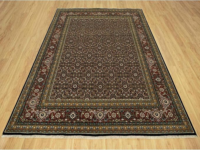 Blue Denser Weave All Over Fish Pattern Heritta Design Soft Vibrant Wool Hand Knotted Rug(7'10"x10')