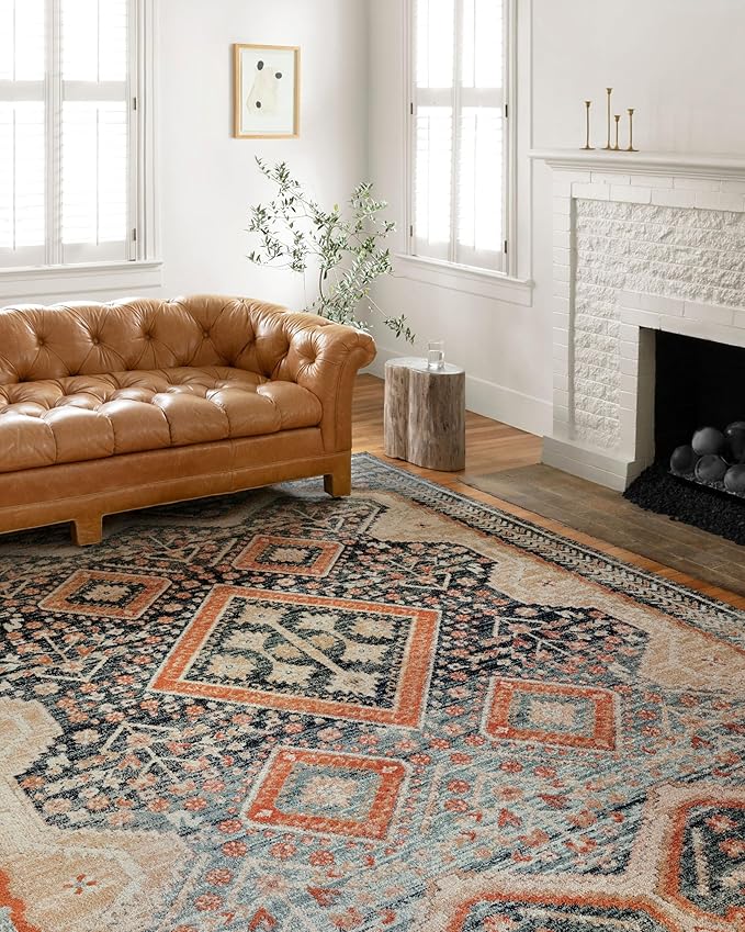 Loloi Jocelyn Collection JOC-05 Navy/Multi 9'-6" x 12'-6" .38" Thick Area Rug