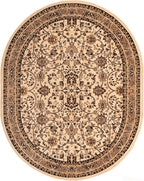 Unique Loom Sialk Hill Collection Area Rug - Washington (7' 10" x 10' Oval Ivory/Black)